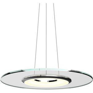 Float LED 24 inch Polished Chrome and Clear Pendant Ceiling Light