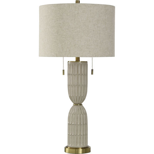 Cameron 33 inch 60.00 watt Solstice Cream and Brass Table Lamp Portable Light