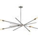Archer 6 Light 42.5 inch Brushed Nickel with Brushed Bronze Indoor Chandelier Ceiling Light