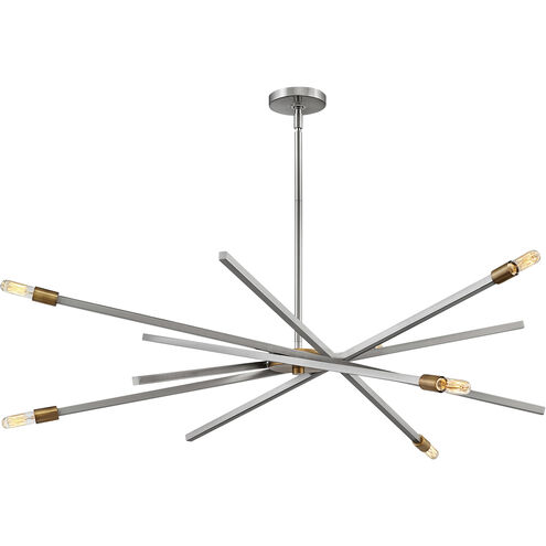 Archer 6 Light 42.5 inch Brushed Nickel with Brushed Bronze Indoor Chandelier Ceiling Light