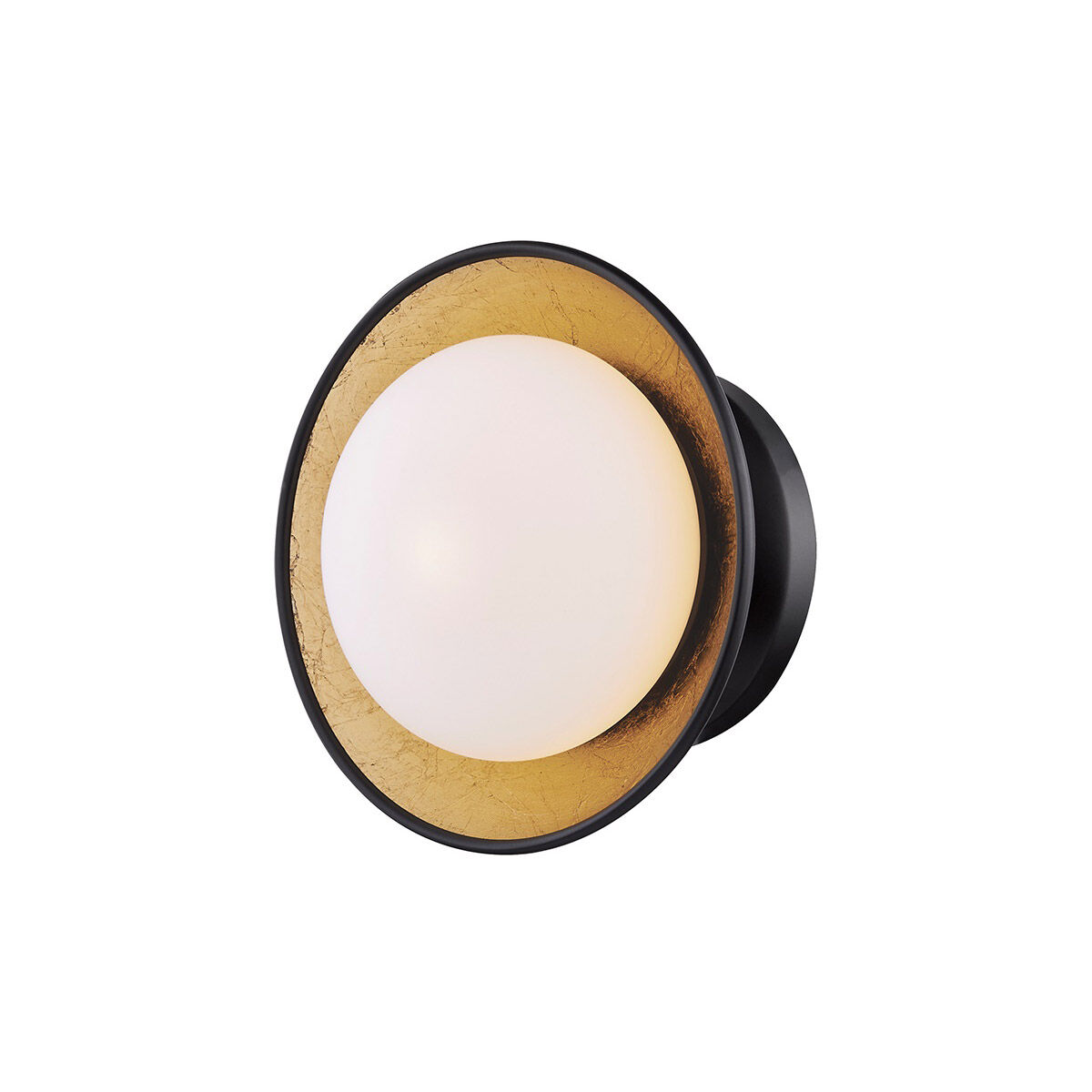 Cadence LED 7 inch Black Lustro / Gold Leaf Combo Semi Flush Ceiling Light 