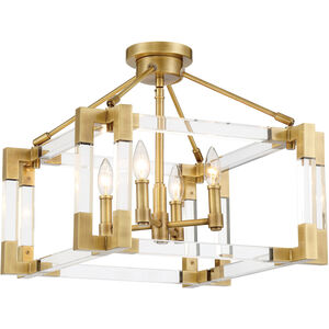 Prima Vista 4 Light 18.88 inch Aged Antique Brass Semi Flush Ceiling Light