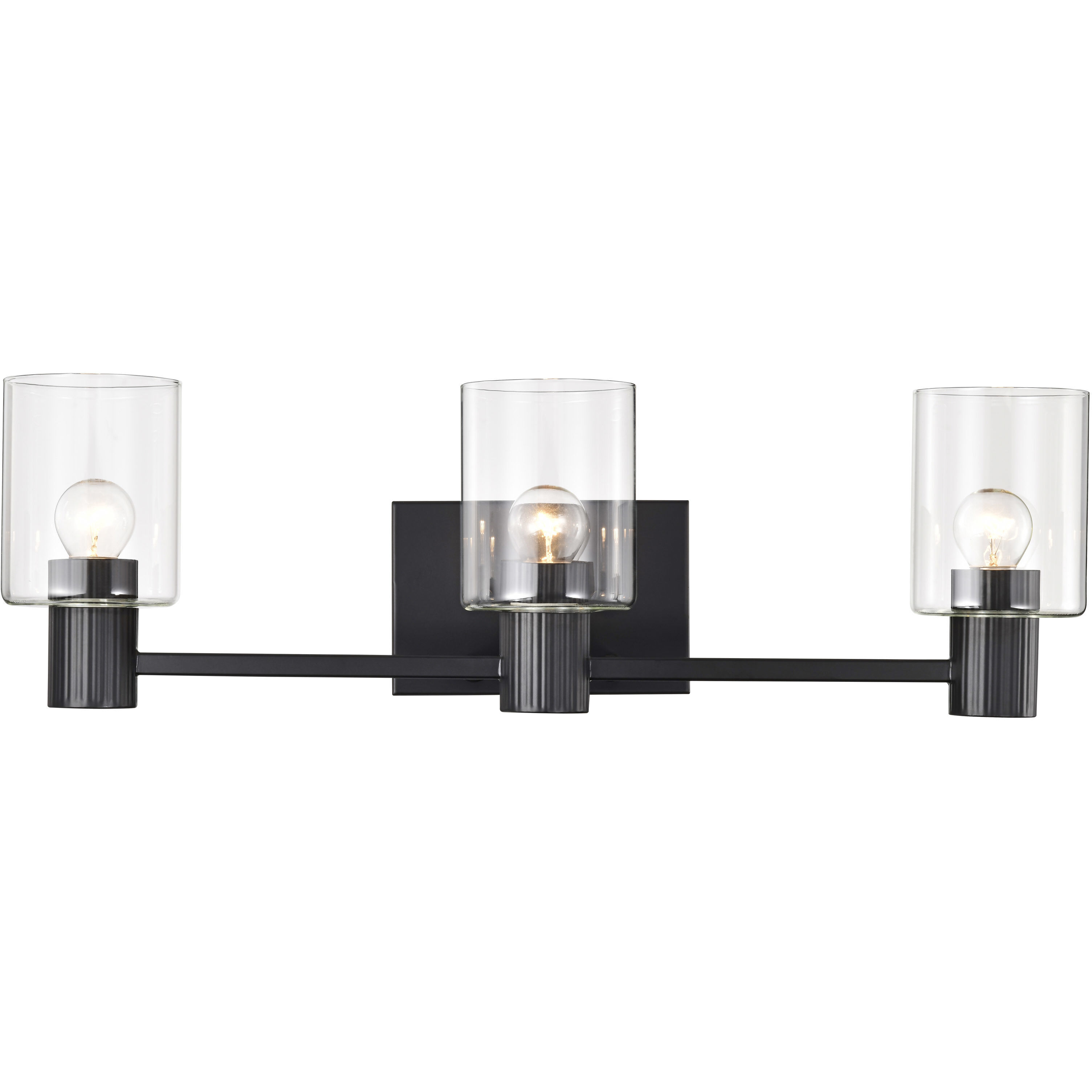 Clarksville 3 Light 24 inch Matte Black Vanity Light Wall Light