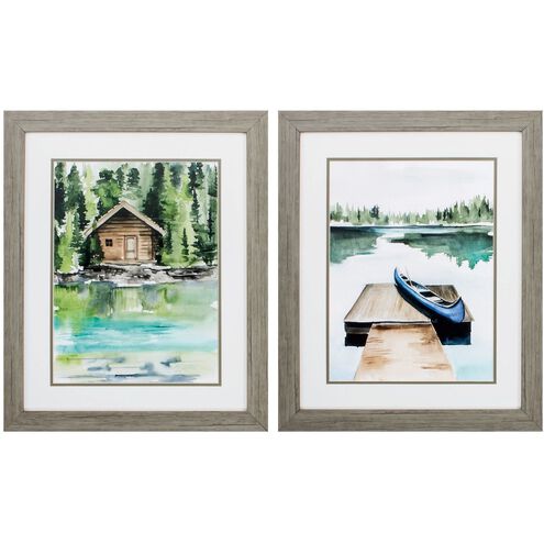 Waterside Collection Green Framed Art