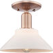 Arcadia Orwell 1 Light 8.38 inch Antique Copper Semi-Flush Mount Ceiling Light in Matte White