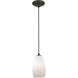 Champagne LED 5 inch Oil Rubbed Bronze Pendant Ceiling Light in Opal