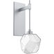 Gem LED 6.3 inch Classic Silver Indoor Sconce Wall Light in 3000K LED, Clear, Tempo