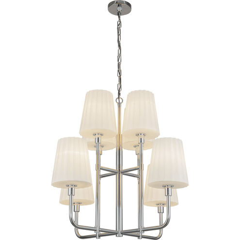 Alora Mood Plisse 8 Light 30 inch Chrome Chandelier Ceiling Light