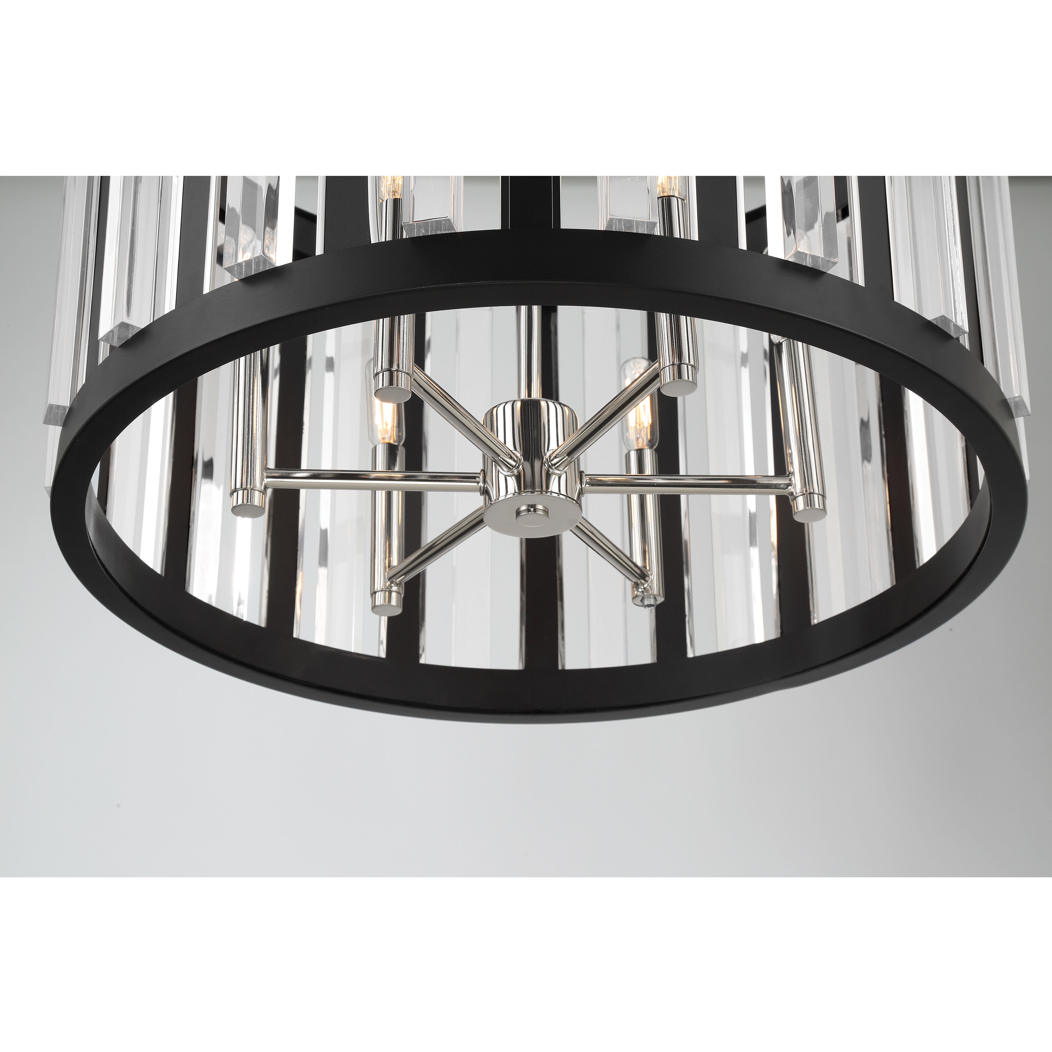 Majestic Splendor 6 Light 23 inch Polished Nickel/Sand Coal Chandelier Ceiling Light