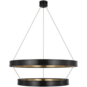 Chapman & Myers Connery LED 40.5 inch Bronze Two-Tier Ring Chandelier Ceiling Light