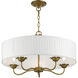 Edinburgh 5 Light 23 inch Antique Gold Leaf Pendant Chandelier Ceiling Light