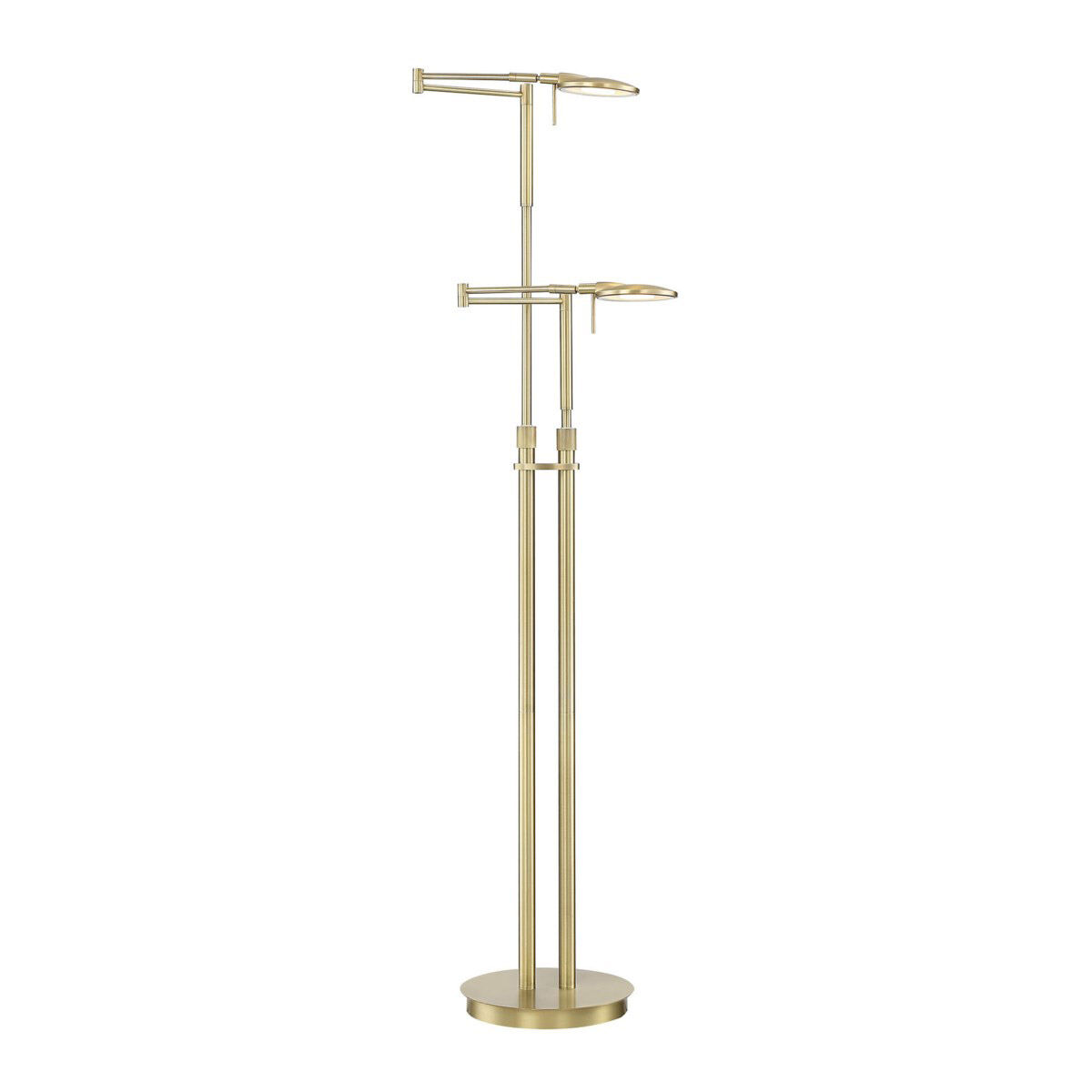 Dessau Turbo 40 inch 10 watt Satin Brass Floor Lamp Portable Light