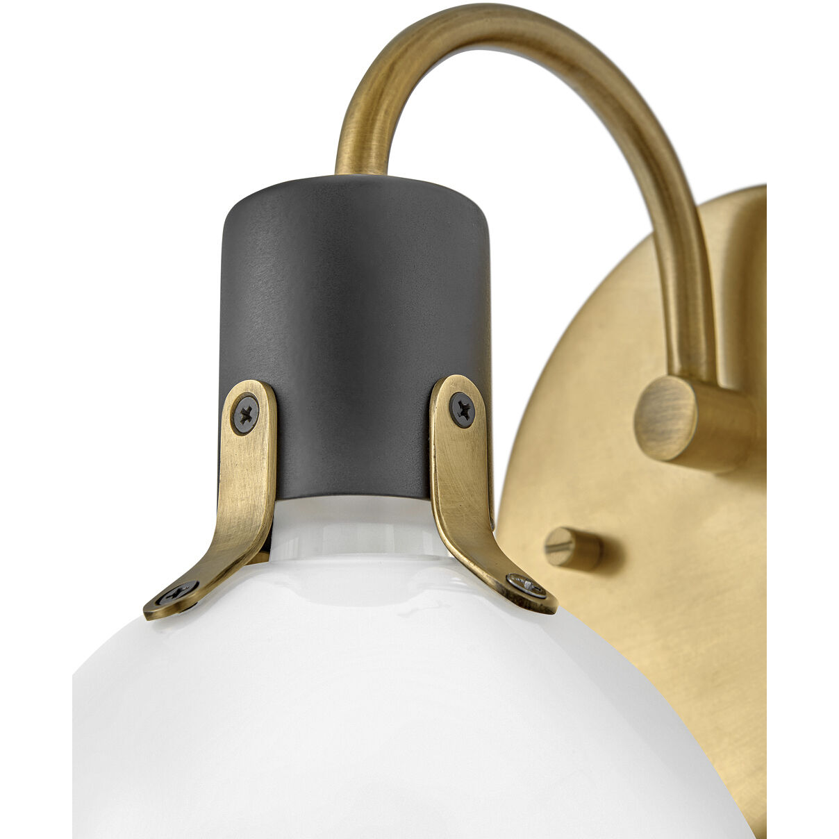 Argo 1 Light 7.25 inch Heritage Brass with Black Vanity Light Wall Light