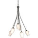 Flora 6 Light 23.1 inch Natural Iron Chandelier Ceiling Light in Opal
