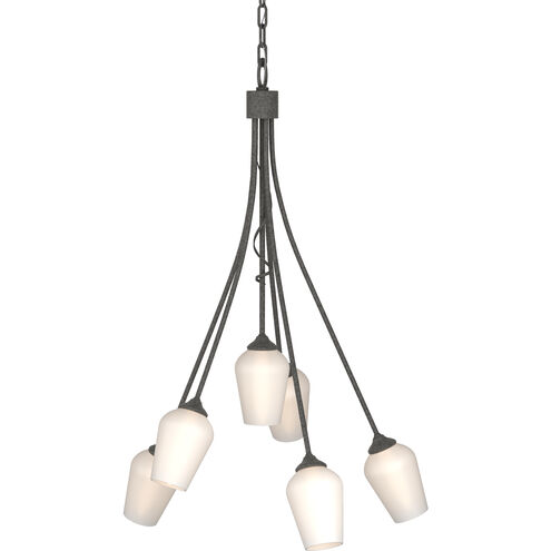 Flora 6 Light 23.1 inch Natural Iron Chandelier Ceiling Light in Opal