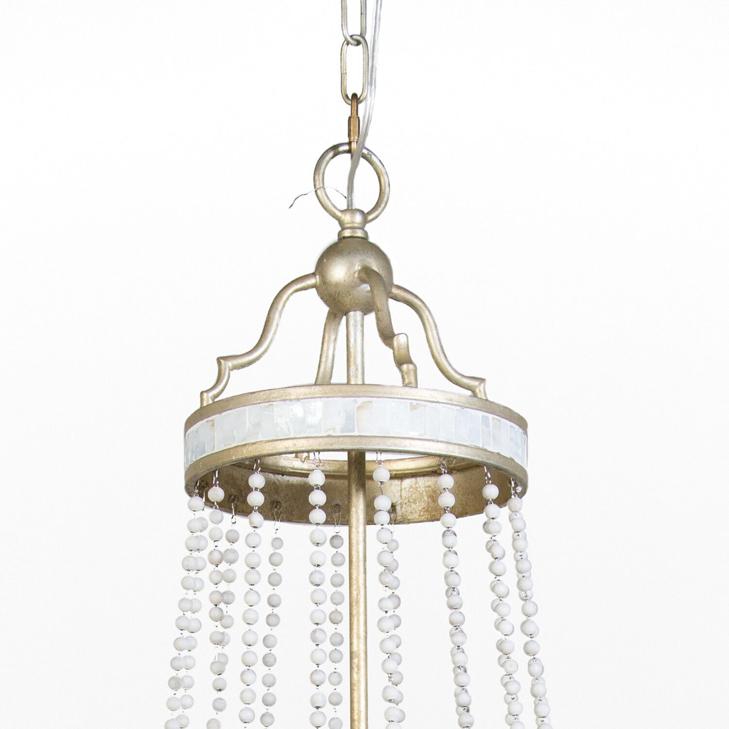 Corinna 8 Light 42.25 inch Champagne Silver / Antique White Chandelier Ceiling Light