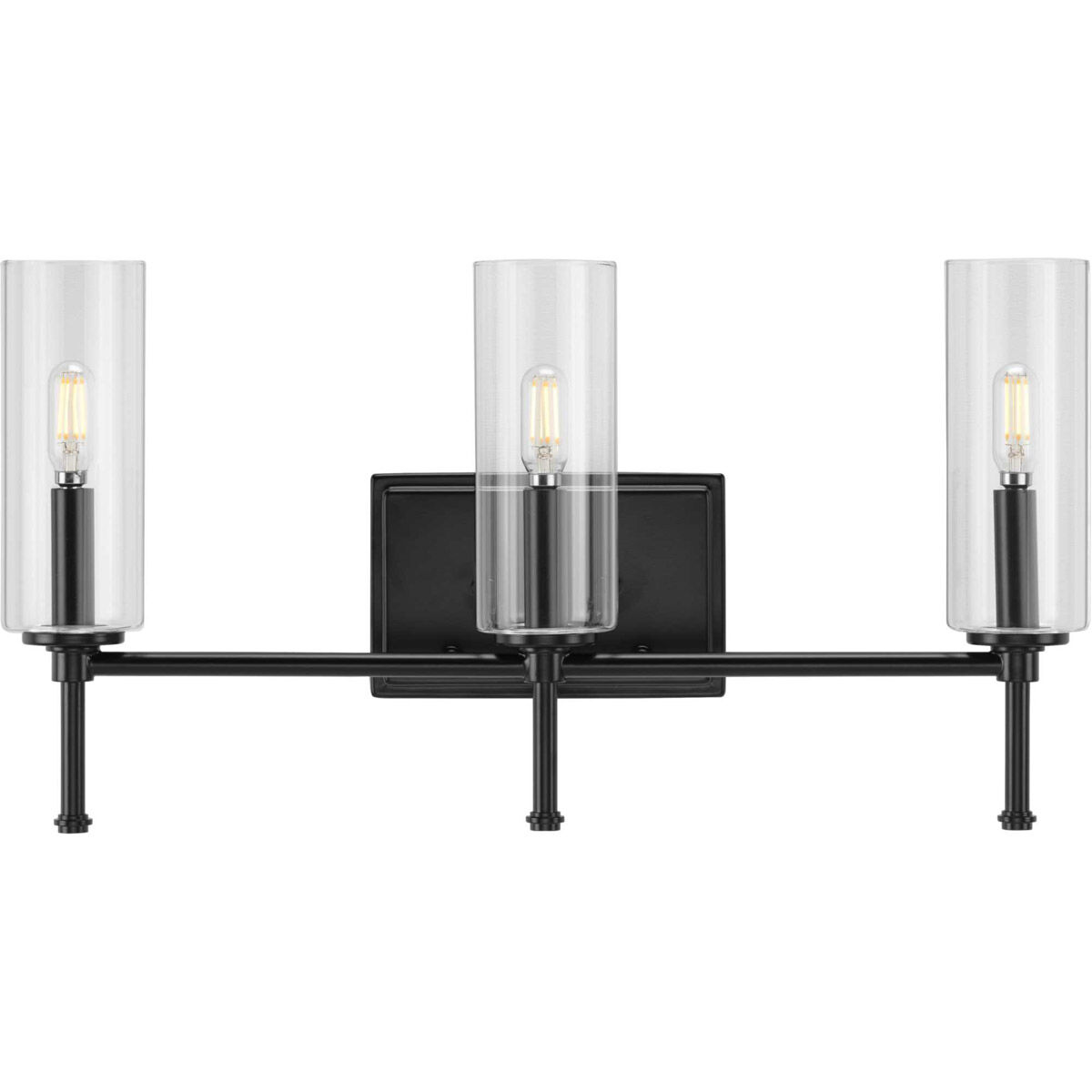 Elara 3 Light 22 inch Matte Black Bath Vanity Wall Light