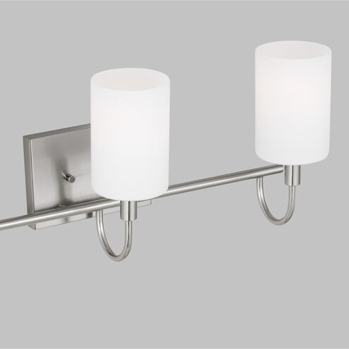 Oak Moore 3 Light 23.88 inch Brushed Nickel Bath Vanity Wall Light in Brushed Nickel Silver