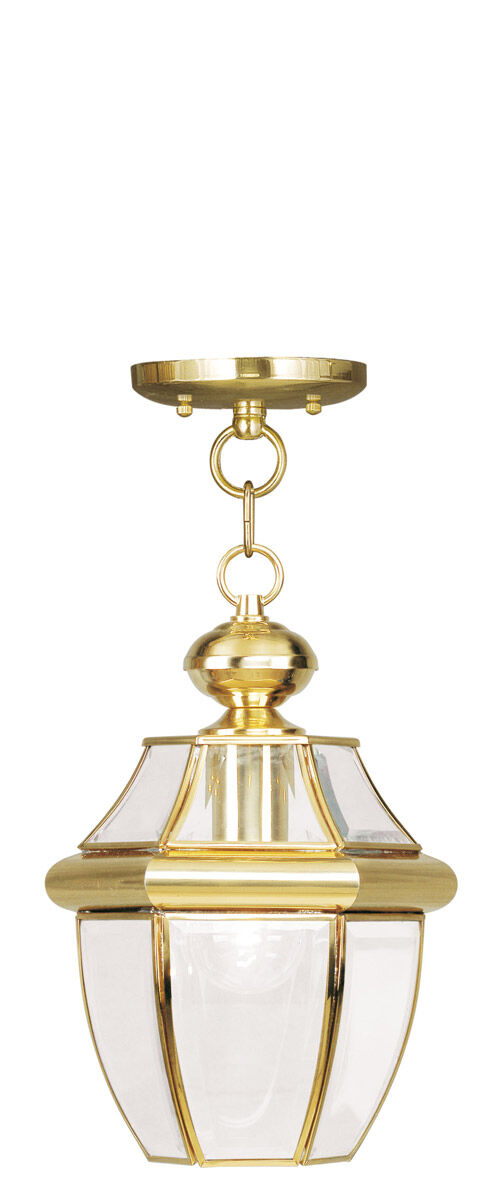 Monterey 1 Light 8.5 inch Polished Brass Outdoor Pendant Lantern