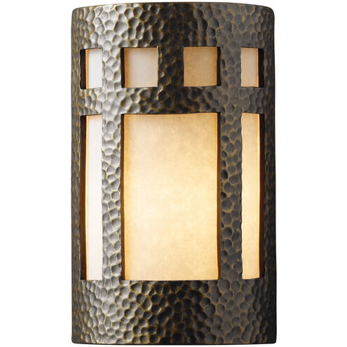 Ambiance LED 6 inch Tierra Red Slate Wall Sconce Wall Light in 1000 Lm LED, White Styrene, Small