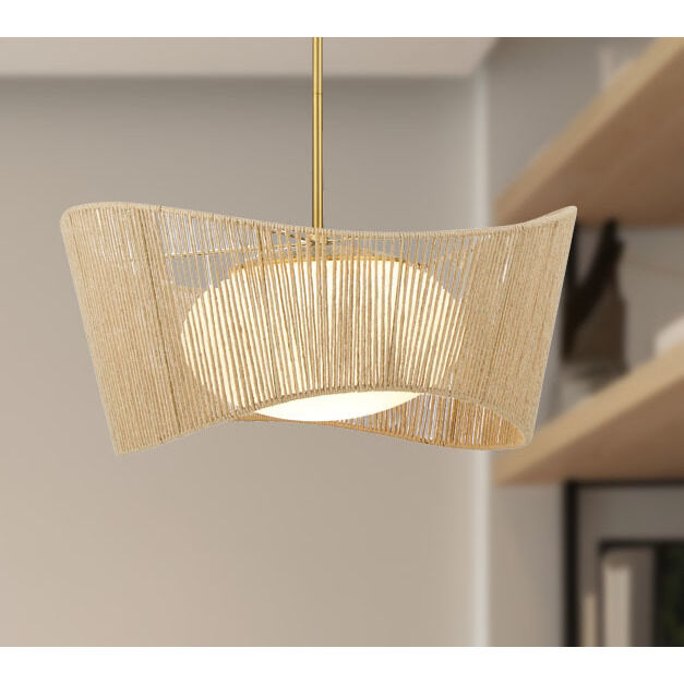 Key Largo 1 Light 22 inch Soft Brass Pendant Ceiling Light