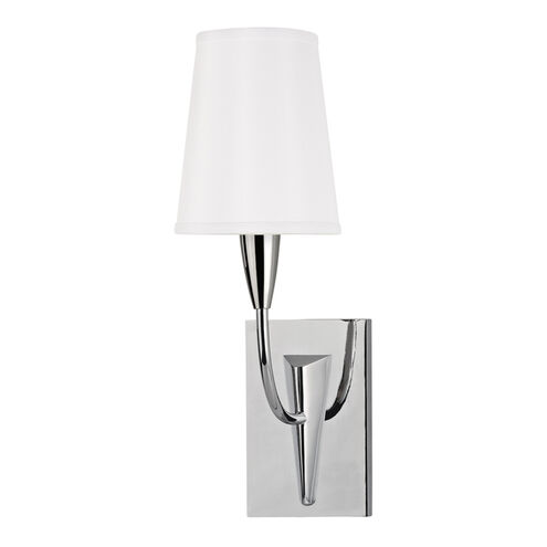 Berkley 1 Light 5 inch Polished Chrome Wall Sconce Wall Light in White Faux Silk