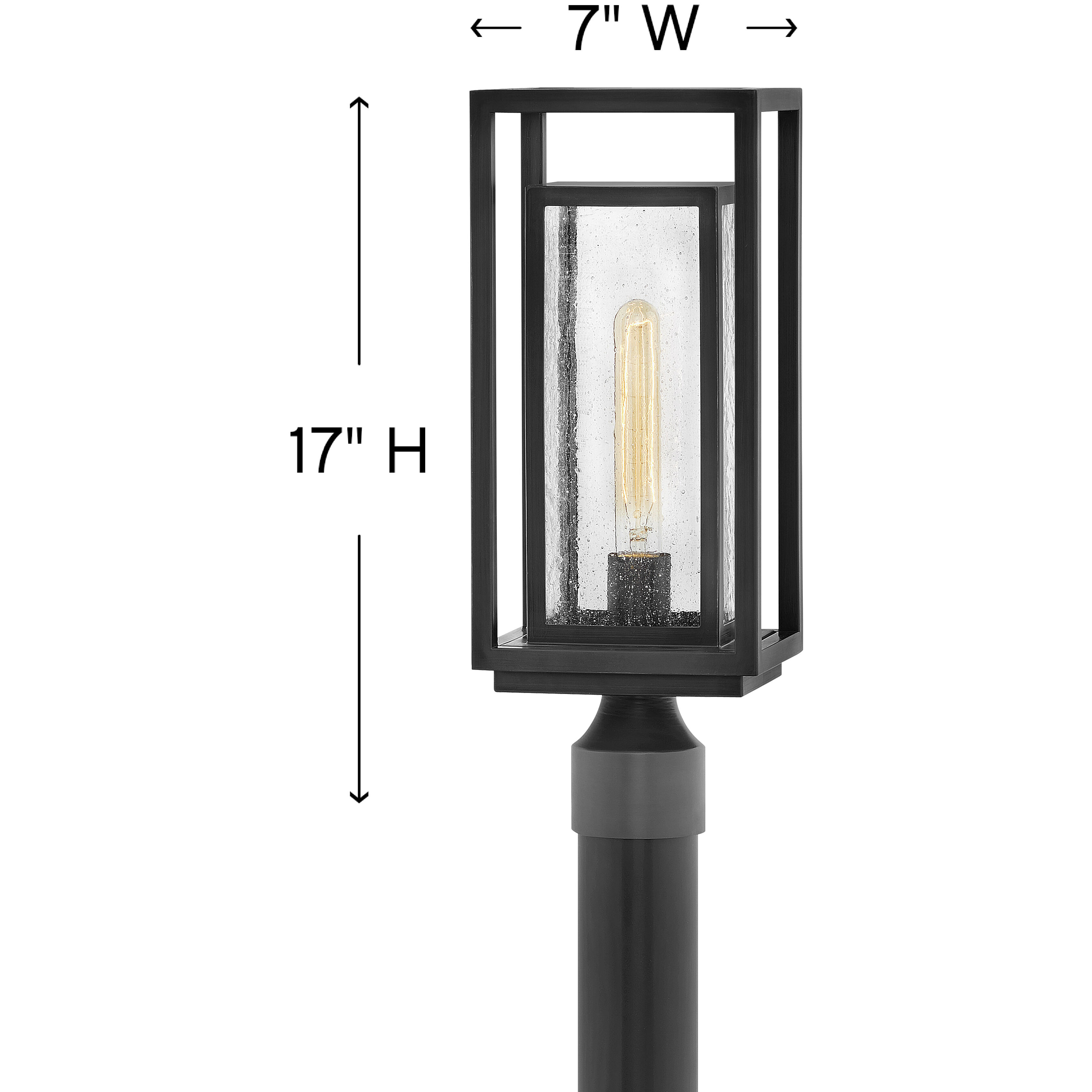 Coastal Elements Republic LED 17 inch Black Outdoor Post Mount Lantern, Estate Series