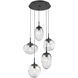 Cosmos LED LED 24.4 inch Matte Black Chandelier Ceiling Light in Clear Zircon Inner with Clear Cosmos Outer, 2700K LED, Round Multi-Port