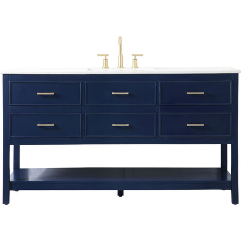 Sinclaire 60 X 22 X 34 inch Blue Vanity Sink Set