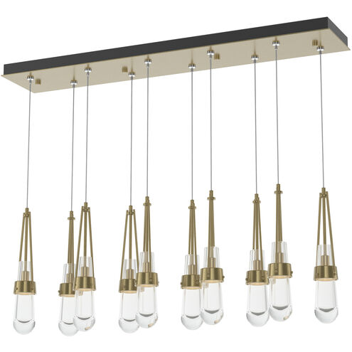 Link 10 Light 44.5 inch Modern Brass Pendant Ceiling Light, Rectangular