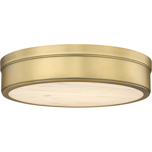 Anders LED 15 inch Rubbed Brass Flush Mount Ceiling Light