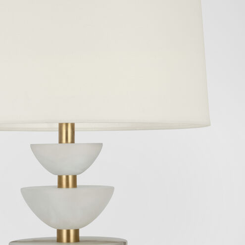 Suzanne Kasler Aubert 28.25 inch 15.00 watt Alabaster and Hand-Rubbed Antique Brass Table Lamp Portable Light