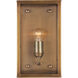 Royster 1 Light 13.75 inch Antique Brass/Clear Outdoor Wall Sconce