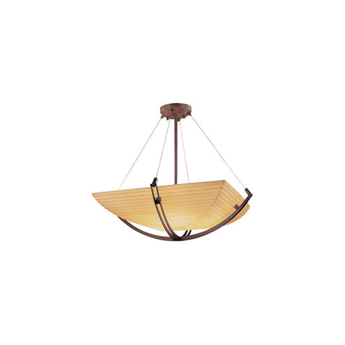 Porcelina LED 55 inch Dark Bronze Pendant Ceiling Light in Waves, Round Bowl, 6000 Lm LED