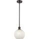 Ballston White Mouchette 1 Light 8 inch Oil Rubbed Bronze Stem Hung Mini Pendant Ceiling Light