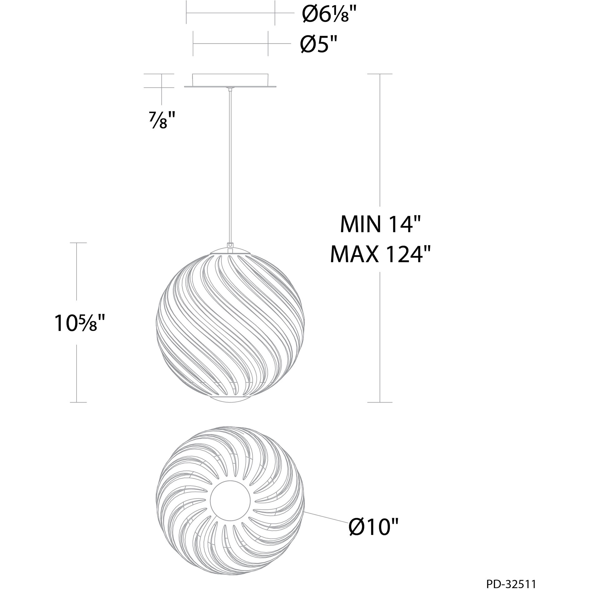 Swirly LED 9.9 inch Smoke Glass and Aged Brass Indoor Hanging Lighting Ceiling Light in 4000K