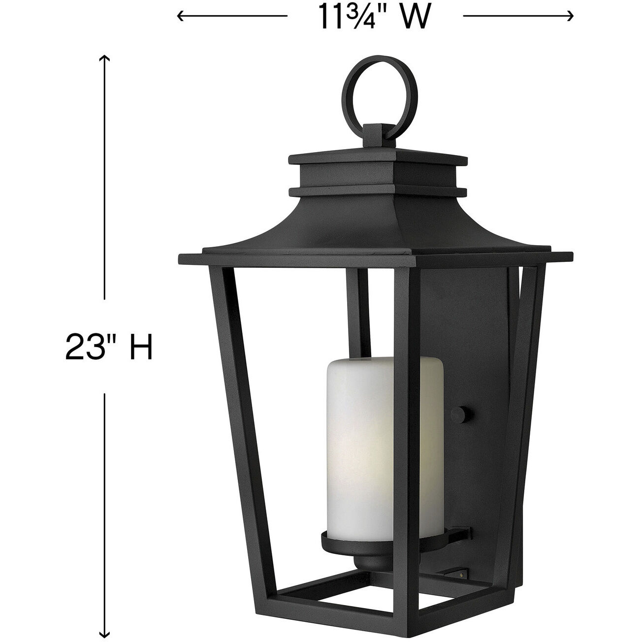 Sullivan Outdoor Wall Mount Lantern in Black, Large