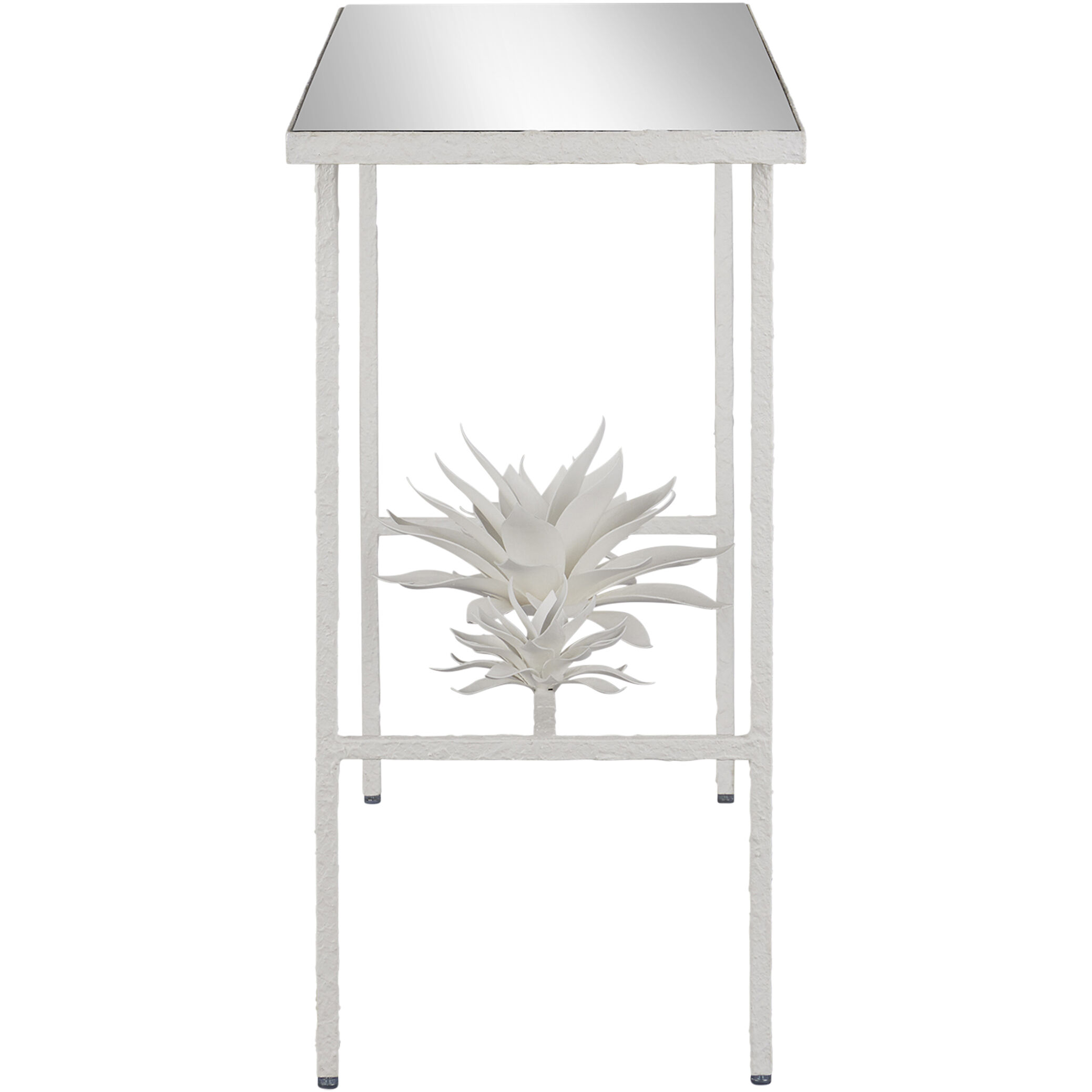 Sisalana 50.25 inch Yeso Blanco and Mirror Console Table, Marjorie Skouras Collection