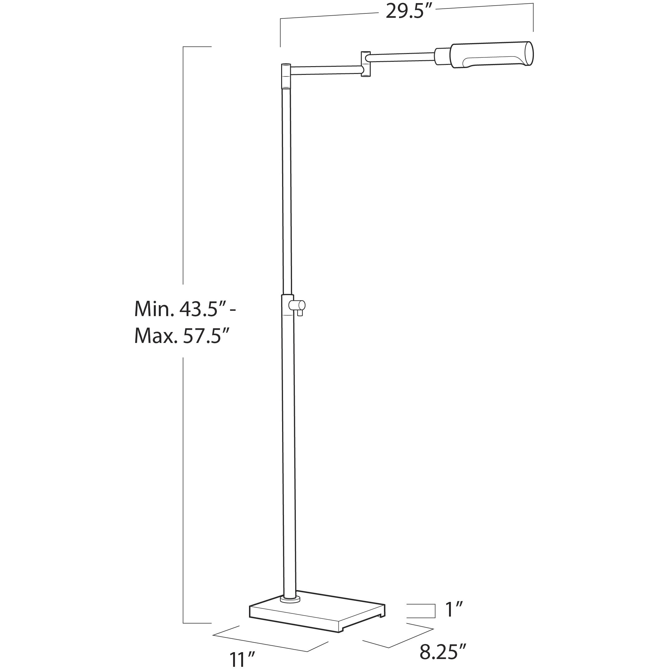 Noble 57.5 inch 40.00 watt Oil Rubbed Bronze Floor Lamp Portable Light, Task Reading Lamp