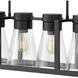 Refinery 6 Light 43.75 inch Black Indoor Linear Chandelier Ceiling Light in Clear
