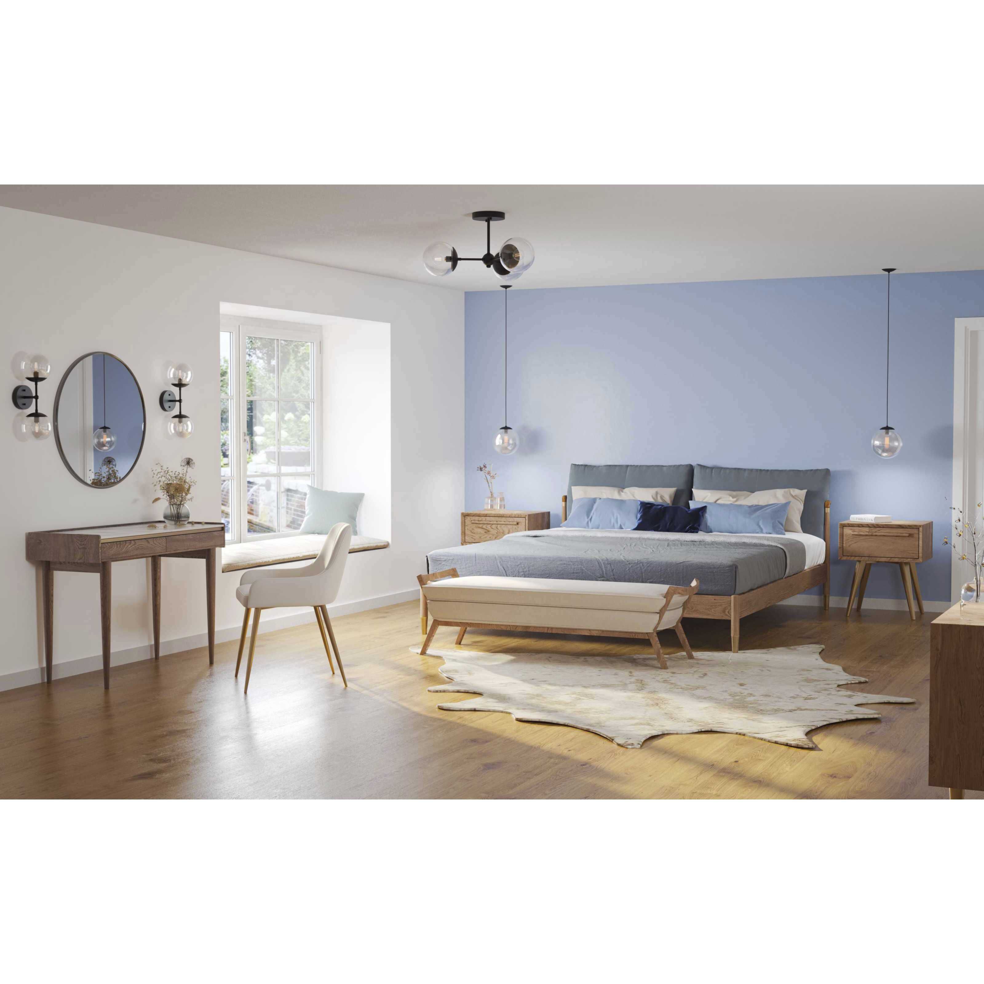 Atwell 3 Light 22 inch Matte Black Semi-Flush Mount Ceiling Light