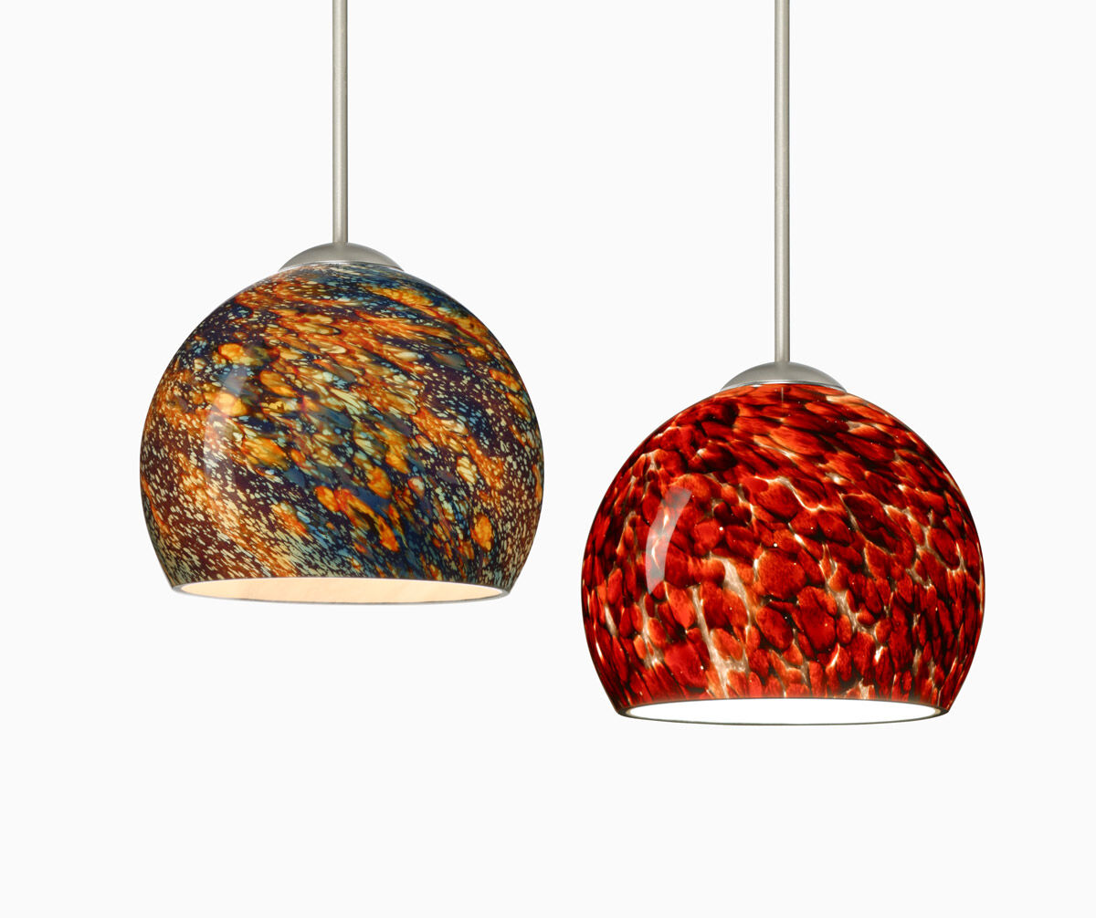 Palla LED Bronze Pendant Ceiling Light in Opal Matte Glass