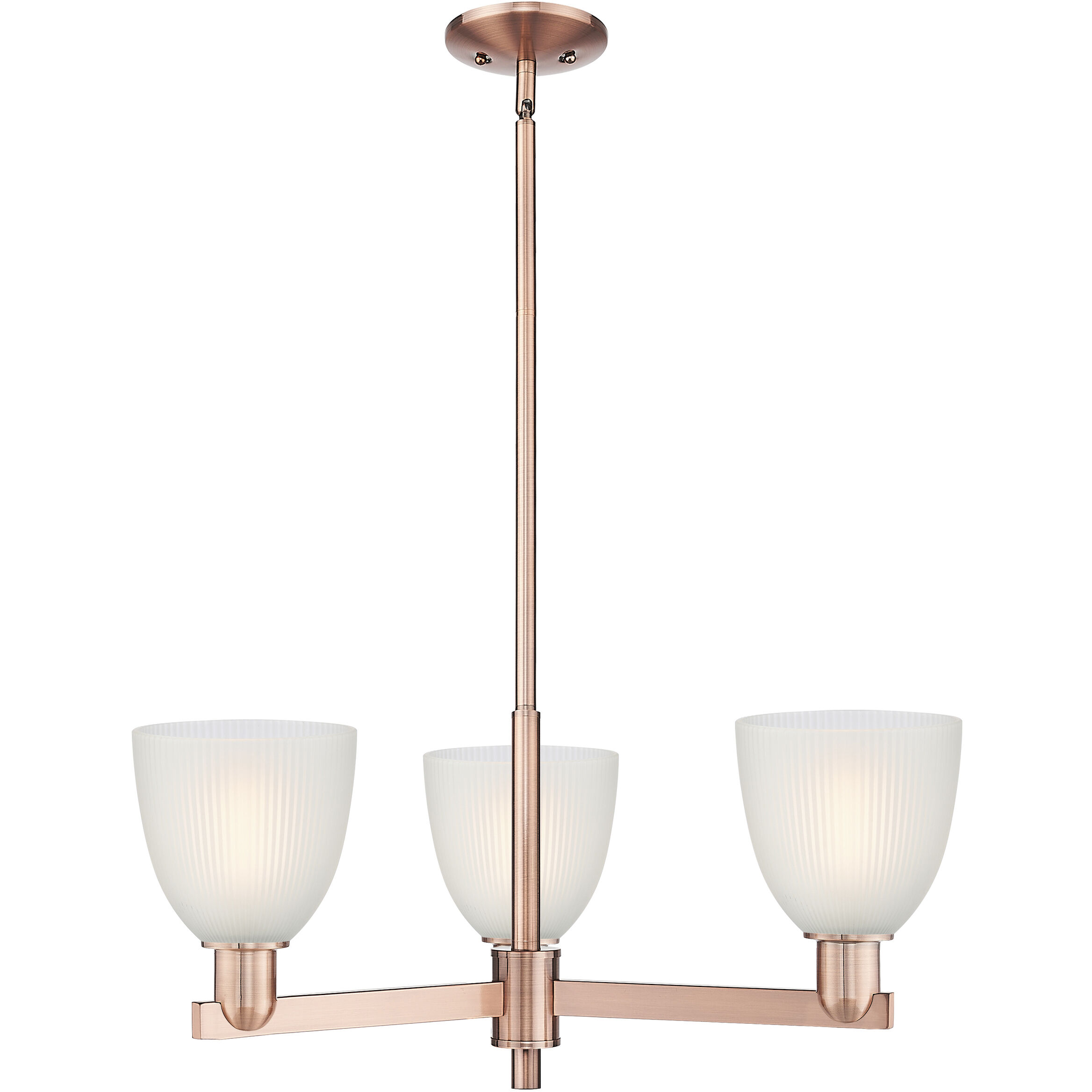 Arcadia Castile 3 Light 27.75 inch Antique Copper Chandelier Ceiling Light in White