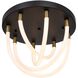 Cascata LED 15.75 inch Black and Brushed Brass Flush Mount Ceiling Light