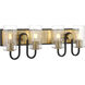 Orla 4 Light 28 inch Legacy Brass and Dark Matte Black Vanity Light Wall Light