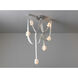 Art & Alchemy SNAPS LED 58 inch Sterling Pendant Ceiling Light in White Leather with Alabaster, Medium