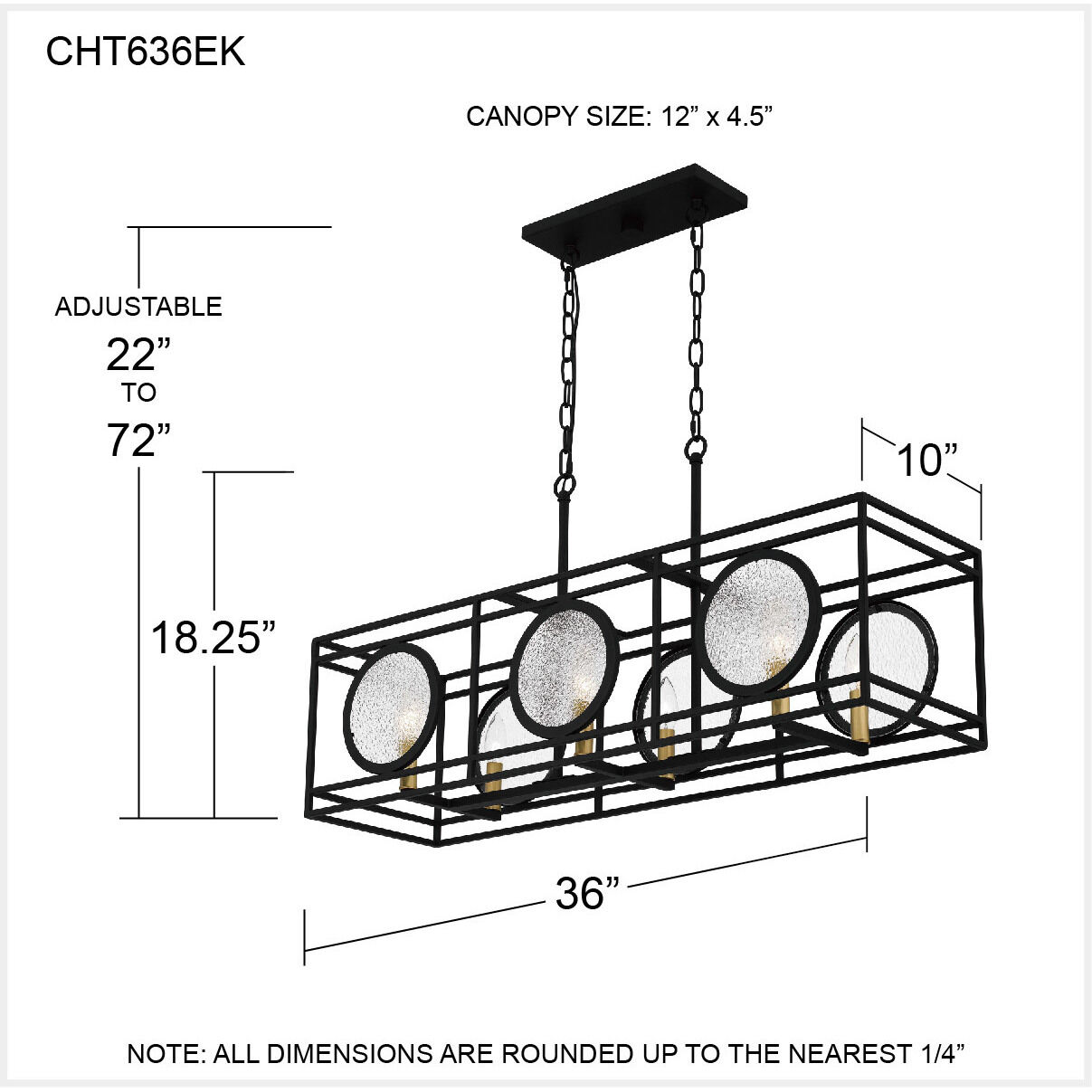 Chalamont 6 Light 36 inch Earth Black Island Light Ceiling Light