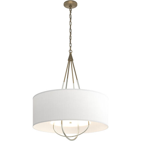 Loop 4 Light 28 inch Soft Gold and Sterling Pendant Ceiling Light in Soft Gold/Sterling, Natural Anna