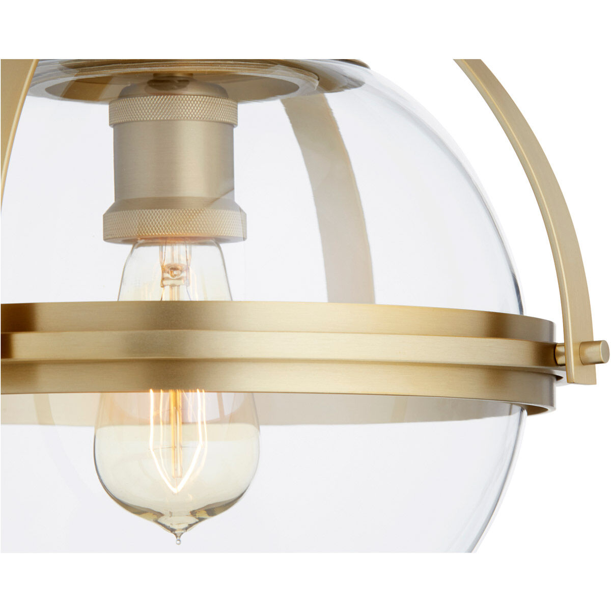 Meridian 1 Light 12.5 inch Aged Brass Semi Flush Mount Ceiling Light