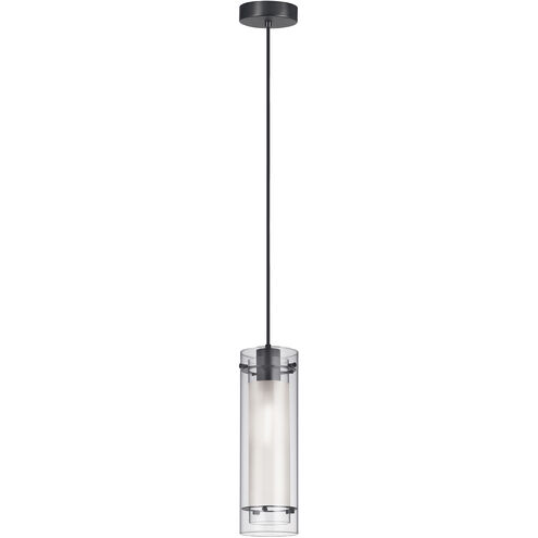 Pasha 1 Light 5 inch Matte Black Pendant Ceiling Light in Clear/Frost Glass